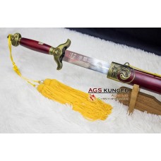 Espada tradicional semi rigida com detalhe dragão vinho